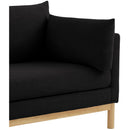 Meridian Langham Black Linen Textured Fabric Chair IMAGE 8