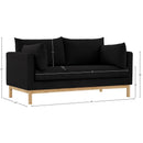 Meridian Langham Black Linen Textured Fabric Loveseat IMAGE 16