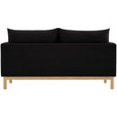 Meridian Langham Black Linen Textured Fabric Loveseat IMAGE 3