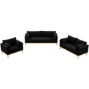 Meridian Langham Black Linen Textured Fabric Sofa IMAGE 13