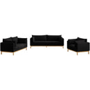 Meridian Langham Black Linen Textured Fabric Sofa IMAGE 14