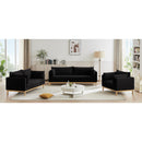 Meridian Langham Black Linen Textured Fabric Sofa IMAGE 15