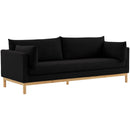 Meridian Langham Black Linen Textured Fabric Sofa IMAGE 16