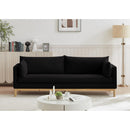 Meridian Langham Black Linen Textured Fabric Sofa IMAGE 2