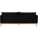Meridian Langham Black Linen Textured Fabric Sofa IMAGE 3