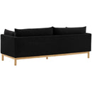 Meridian Langham Black Linen Textured Fabric Sofa IMAGE 4