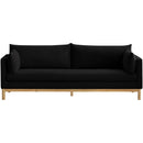 Meridian Langham Black Linen Textured Fabric Sofa IMAGE 5