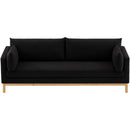 Meridian Langham Black Linen Textured Fabric Sofa IMAGE 6