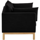 Meridian Langham Black Linen Textured Fabric Sofa IMAGE 7