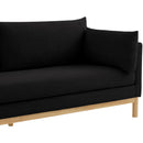 Meridian Langham Black Linen Textured Fabric Sofa IMAGE 9