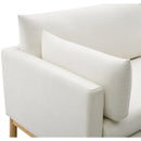 Meridian Langham Cream Linen Textured Fabric Chair IMAGE 11