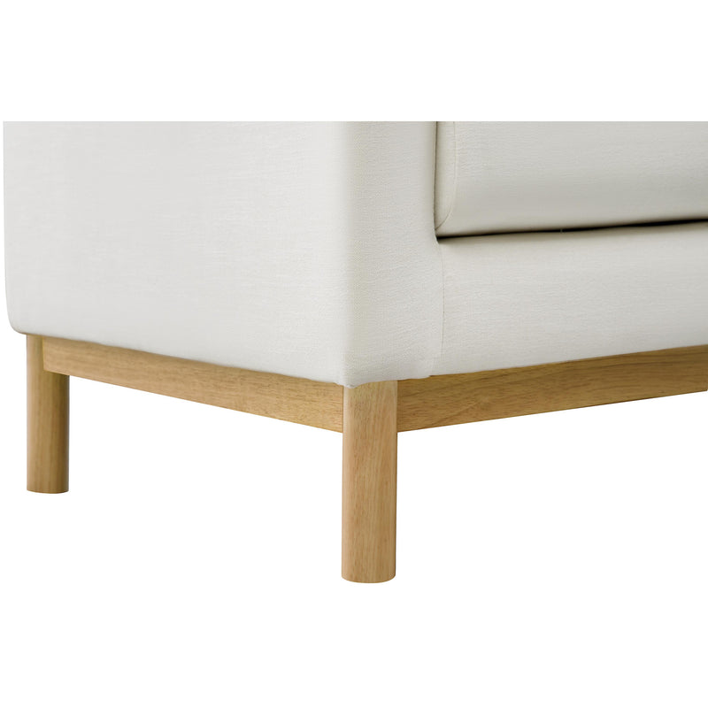 Meridian Langham Cream Linen Textured Fabric Chair IMAGE 12