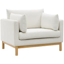 Meridian Langham Cream Linen Textured Fabric Chair IMAGE 16
