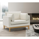 Meridian Langham Cream Linen Textured Fabric Chair IMAGE 2