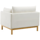 Meridian Langham Cream Linen Textured Fabric Chair IMAGE 4