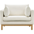 Meridian Langham Cream Linen Textured Fabric Chair IMAGE 5
