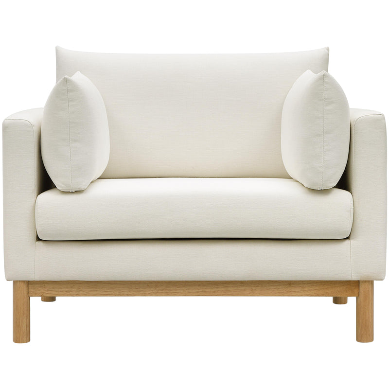Meridian Langham Cream Linen Textured Fabric Chair IMAGE 5