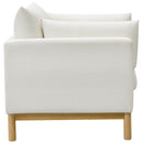 Meridian Langham Cream Linen Textured Fabric Chair IMAGE 7