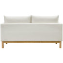 Meridian Langham Cream Linen Textured Fabric Loveseat IMAGE 3