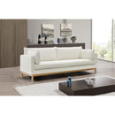 Meridian Langham Cream Linen Textured Fabric Sofa IMAGE 2