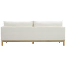 Meridian Langham Cream Linen Textured Fabric Sofa IMAGE 3