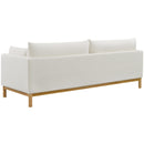 Meridian Langham Cream Linen Textured Fabric Sofa IMAGE 4