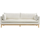 Meridian Langham Cream Linen Textured Fabric Sofa IMAGE 5