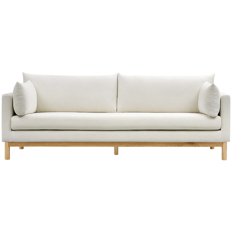 Meridian Langham Cream Linen Textured Fabric Sofa IMAGE 5