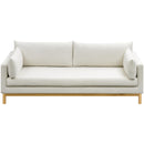Meridian Langham Cream Linen Textured Fabric Sofa IMAGE 6