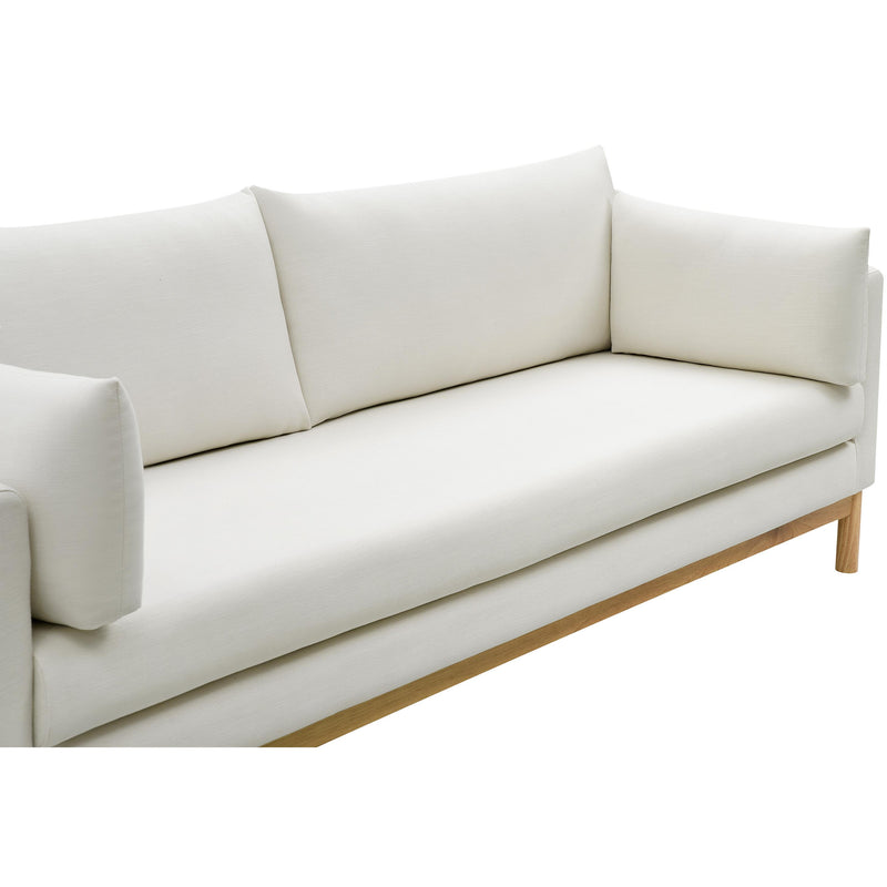 Meridian Langham Cream Linen Textured Fabric Sofa IMAGE 8