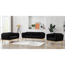 Meridian Nolita Black Boucle Fabric Loveseat IMAGE 15