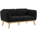 Meridian Nolita Black Boucle Fabric Loveseat IMAGE 17