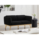 Meridian Nolita Black Boucle Fabric Loveseat IMAGE 2