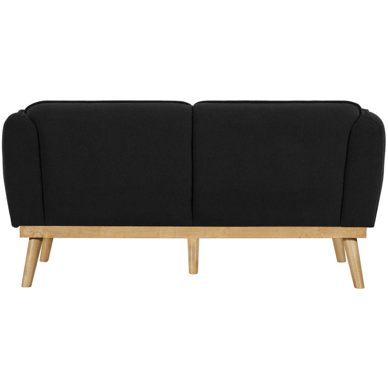 Meridian Nolita Black Boucle Fabric Loveseat IMAGE 3