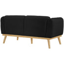 Meridian Nolita Black Boucle Fabric Loveseat IMAGE 4