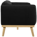 Meridian Nolita Black Boucle Fabric Loveseat IMAGE 7