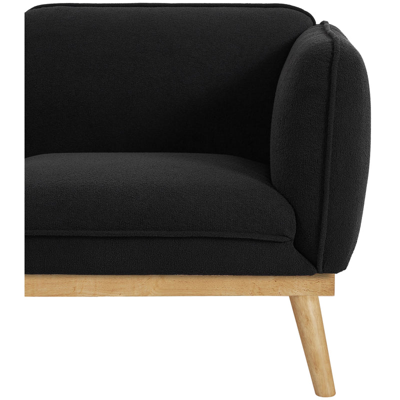 Meridian Nolita Black Boucle Fabric Loveseat IMAGE 8
