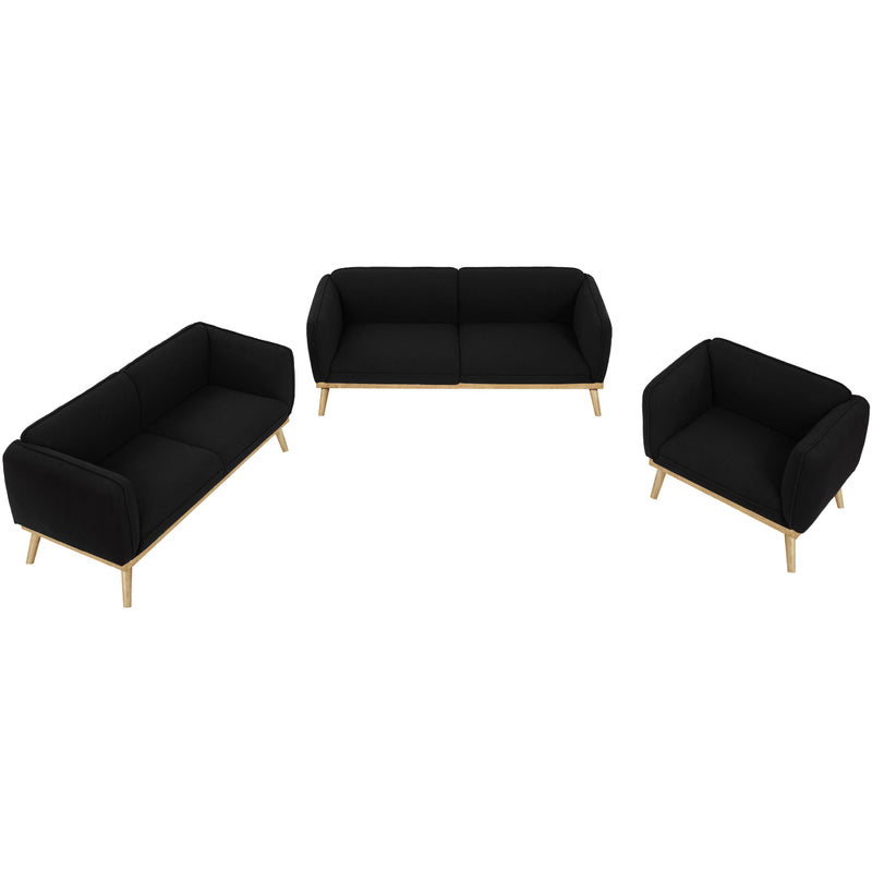 Meridian Nolita Black Boucle Fabric Sofa IMAGE 13