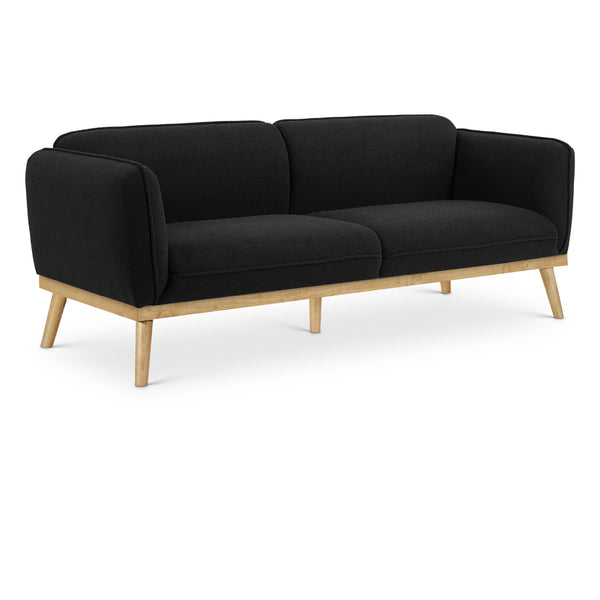 Meridian Nolita Black Boucle Fabric Sofa IMAGE 1