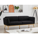 Meridian Nolita Black Boucle Fabric Sofa IMAGE 2