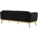 Meridian Nolita Black Boucle Fabric Sofa IMAGE 4
