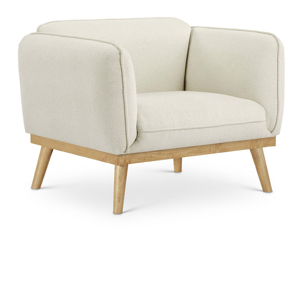 Meridian Nolita Cream Boucle Fabric Chair IMAGE 1