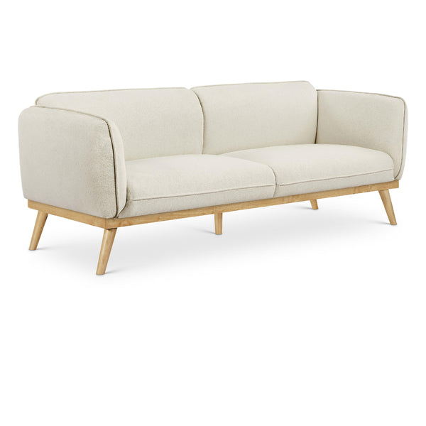 Meridian Nolita Cream Boucle Fabric Sofa IMAGE 1