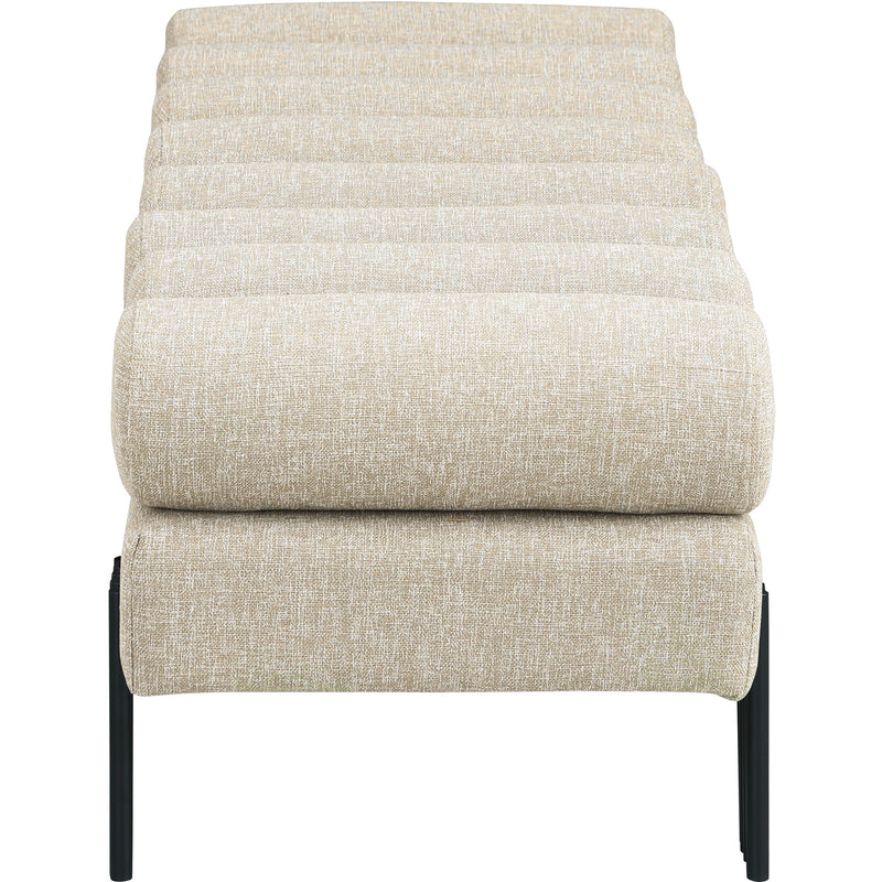 Meridian Akeela Beige Linen Textured Fabric Bench IMAGE 4