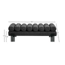  Meridian Akeela Black Linen Textured Fabric Upholstered Bench IMAGE 7