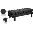  Meridian Akeela Black Linen Textured Fabric Upholstered Bench IMAGE 8