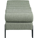 Meridian Akeela Green Linen Textured Fabric Bench IMAGE 4