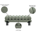  Meridian Akeela Green Linen Textured Fabric Upholstered Bench IMAGE 8