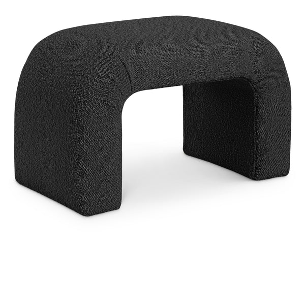 Meridian Niagara Black Boucle Fabric Bench IMAGE 1
