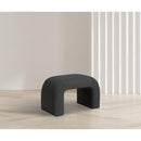 Meridian Niagara Black Boucle Fabric Bench IMAGE 2